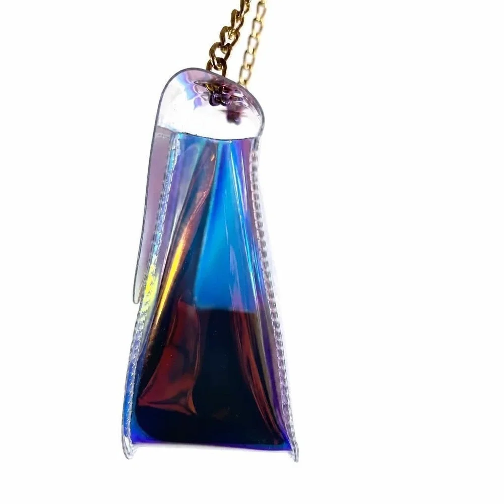 Iridescent Clear Crossbody Bag Rose Gold Holographic Jelly Purse Concert Festiva
